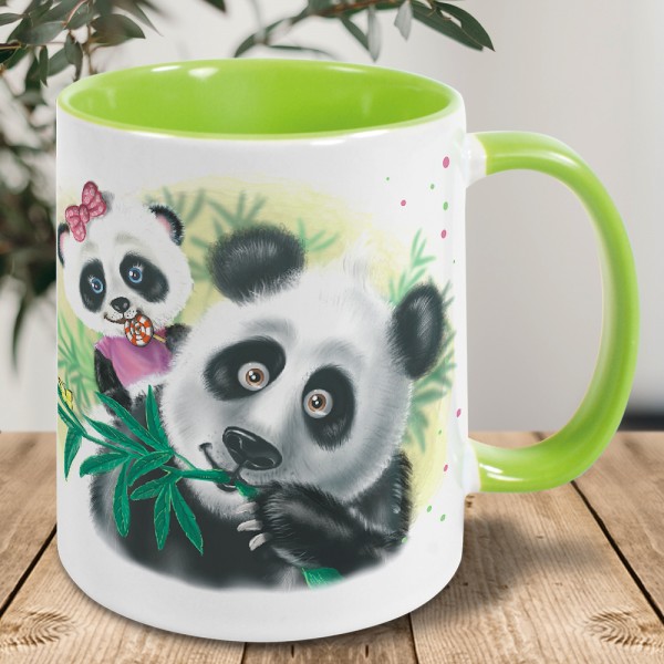 Niedliche Panda Tasse für Papa / Opa - individuell mit Namen