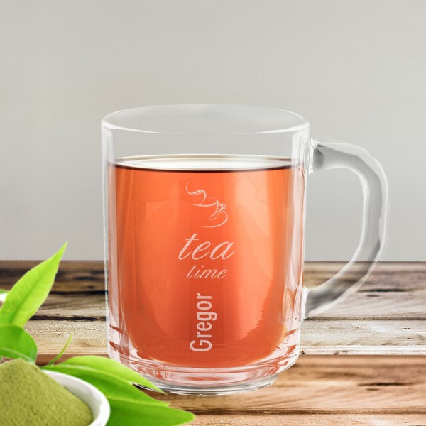 Persönliches Teeglas mit Namens-Gravur