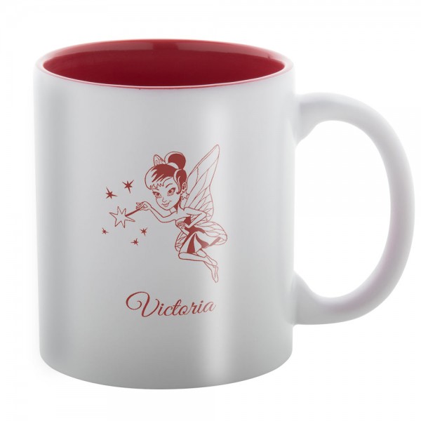 Laser-Tasse aus Keramik mit Gravur einer Fee und Namen