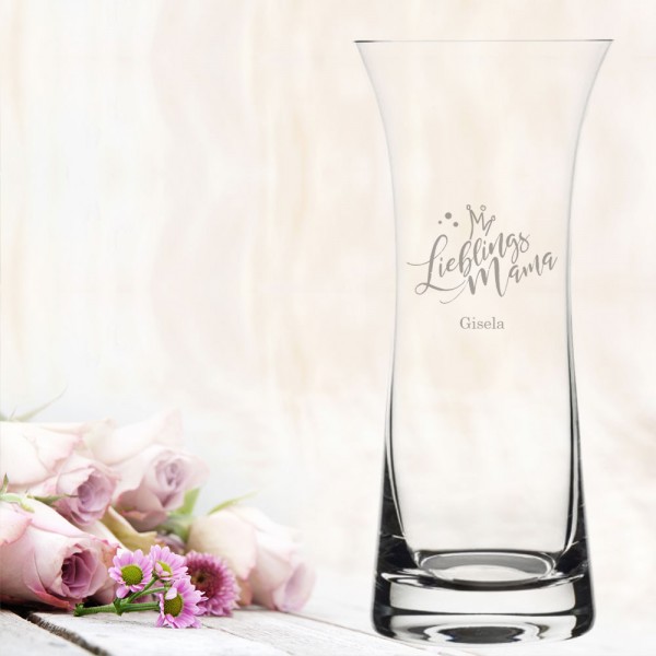 Blumenvase Lieblingsmensch und individueller Gravur