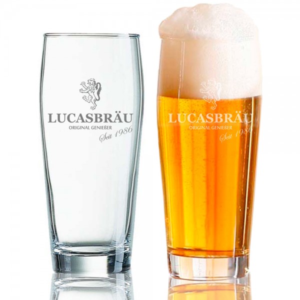 Bierbecher gravieren 0,5 l LUCAS