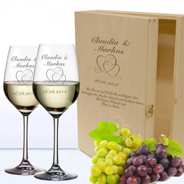 Persönliches Wein-Geschenkset zur Hochzeit