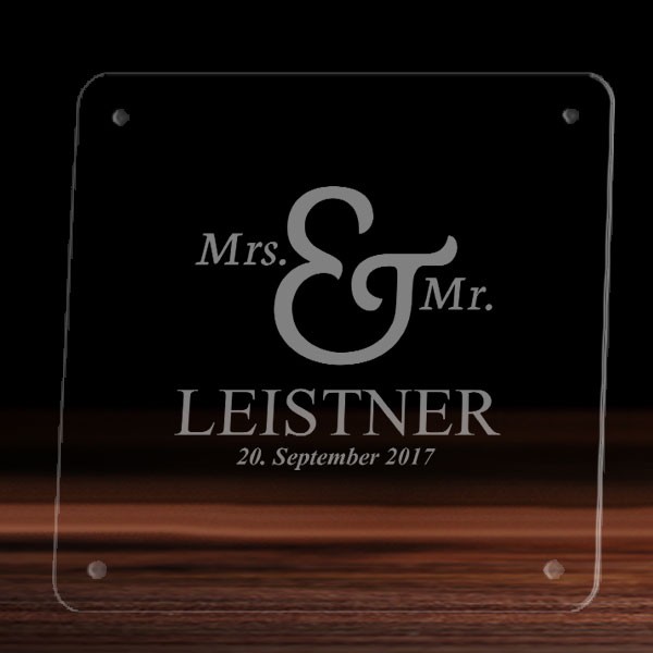 Glas Untersetzer aus Acryl für die Hochzeit